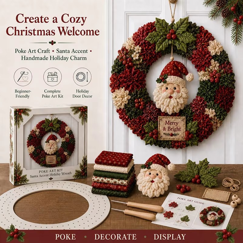 Sewing Fabric - 3D Christmas Fabric Poke Art Kit