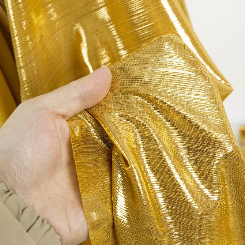 Sewing Fabric - Golden Yellow Ribbed Knit Fabric Stretch