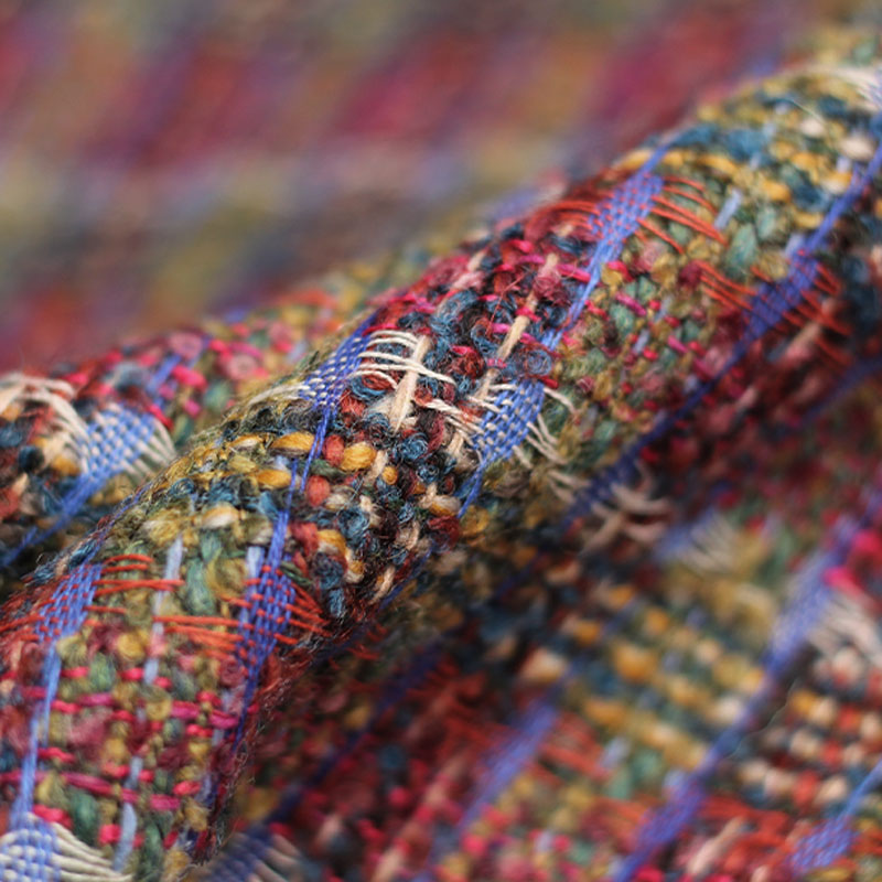 Red/Green Lattice Wool Yarn-Dy - đánh giá và giá Sewing Tweed Fabric