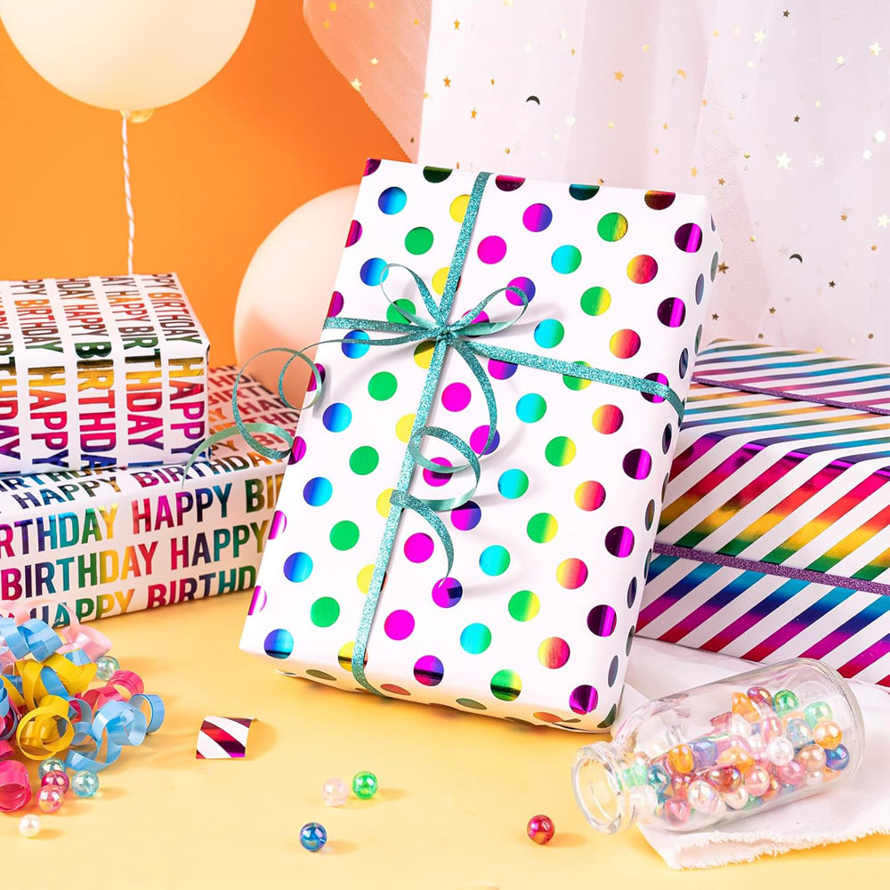 3 Types/set Birthday Gift Wrap - đánh giá và giá Pattern Tissue Paper
