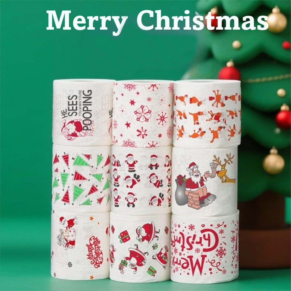 Santa Printed Christmas Toilet - đánh giá và giá Pattern Tissue Paper