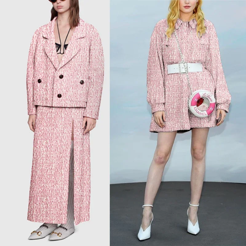 Redraspberry 145cm Pink White  - đánh giá và giá Sewing Tweed Fabric