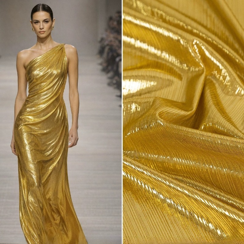 Golden Yellow Ribbed Knit Fabr - đánh giá và giá Sewing Fabric