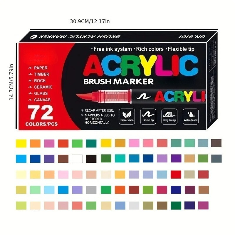 12-120 Colors Acrylic Paint Pe - đánh giá và giá Copic Marker Classic