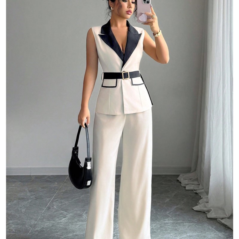 Vest Suit Women Wide Leg Pants - đánh giá và giá Sewing Jackets