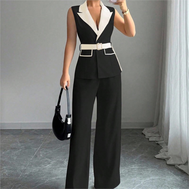 Vest Suit Women Wide Leg Pants - đánh giá và giá Sewing Jackets
