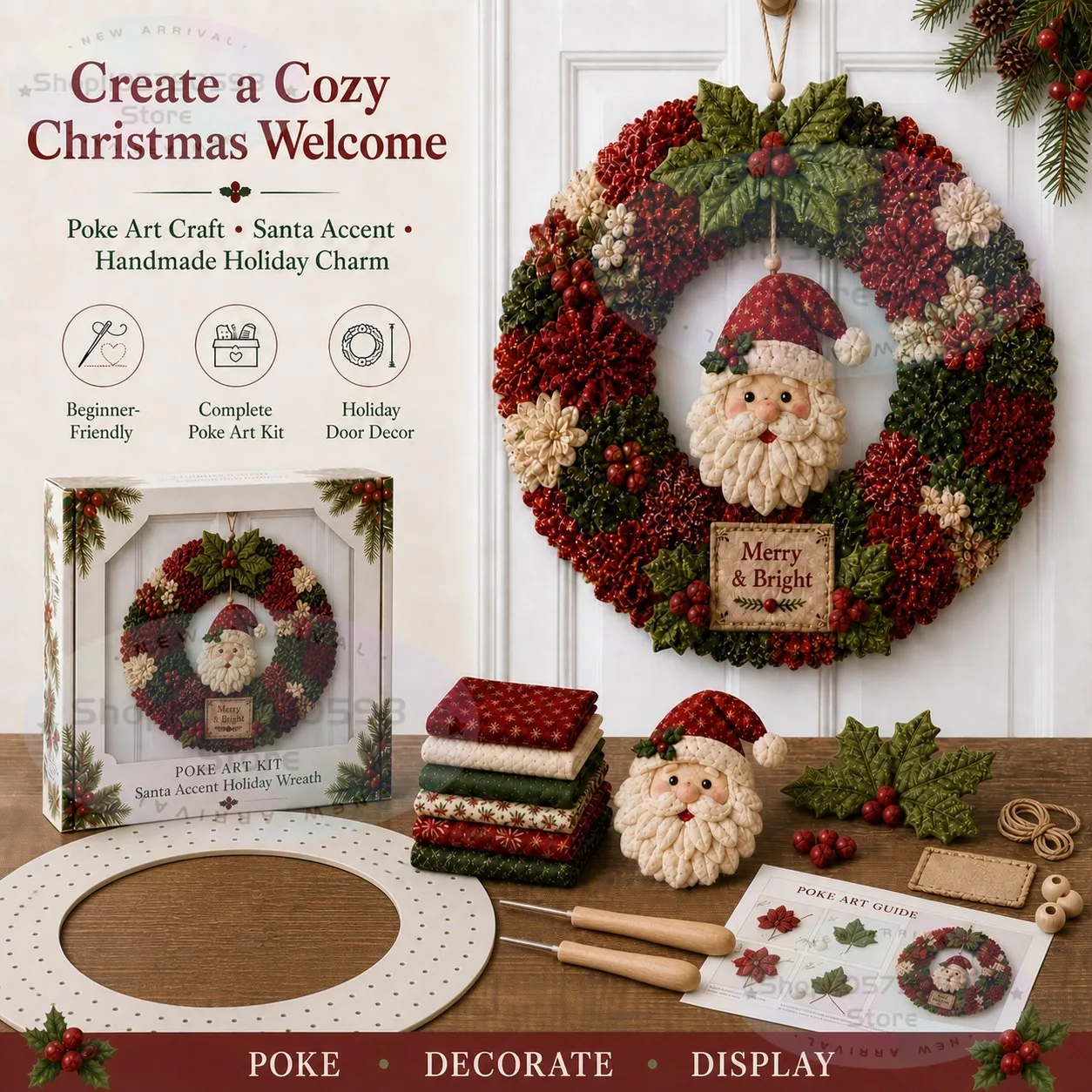 3D Fabric Poke Wreath DIY Kit, - đánh giá và giá Sewing Fabric
