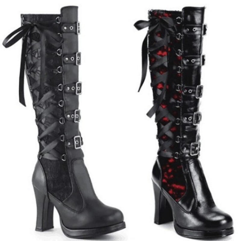 Punk Gothic Style Women's Knee - đánh giá và giá Sewing Cotton