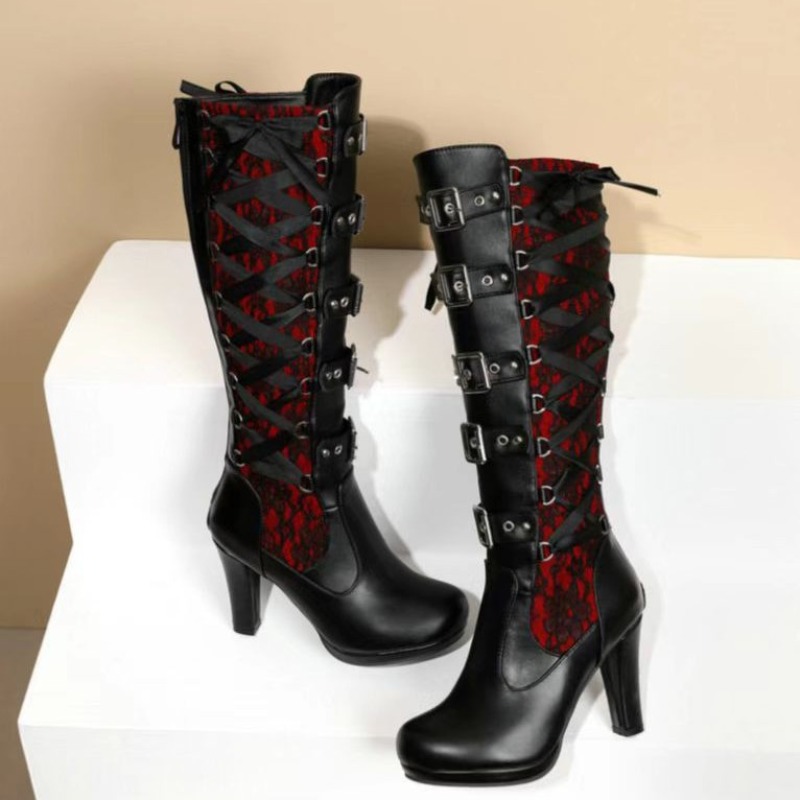 Punk Gothic Style Women's Knee - đánh giá và giá Sewing Cotton
